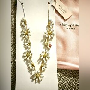 Kate Spade Gold and Cream Daisy Necklace